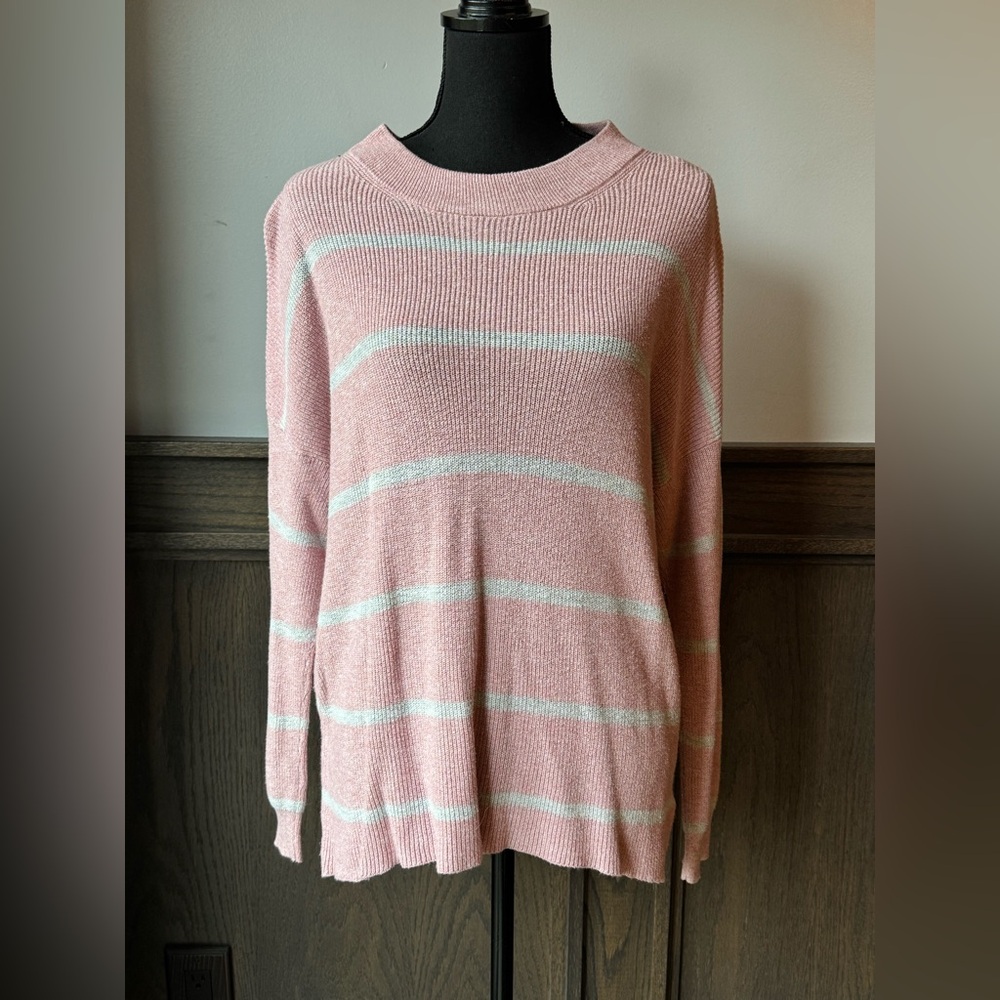 American Eagle Outfitters Soft Pink Knit striped Sweater M